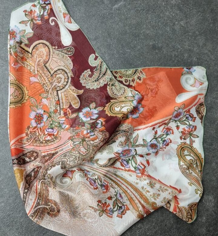 Foulard Mousseline Soie Froissée Foulard Mousseline Soie Lina & Lily - 185x72 Cm - Transparent Léger - Printemps/été Foulard élégant
